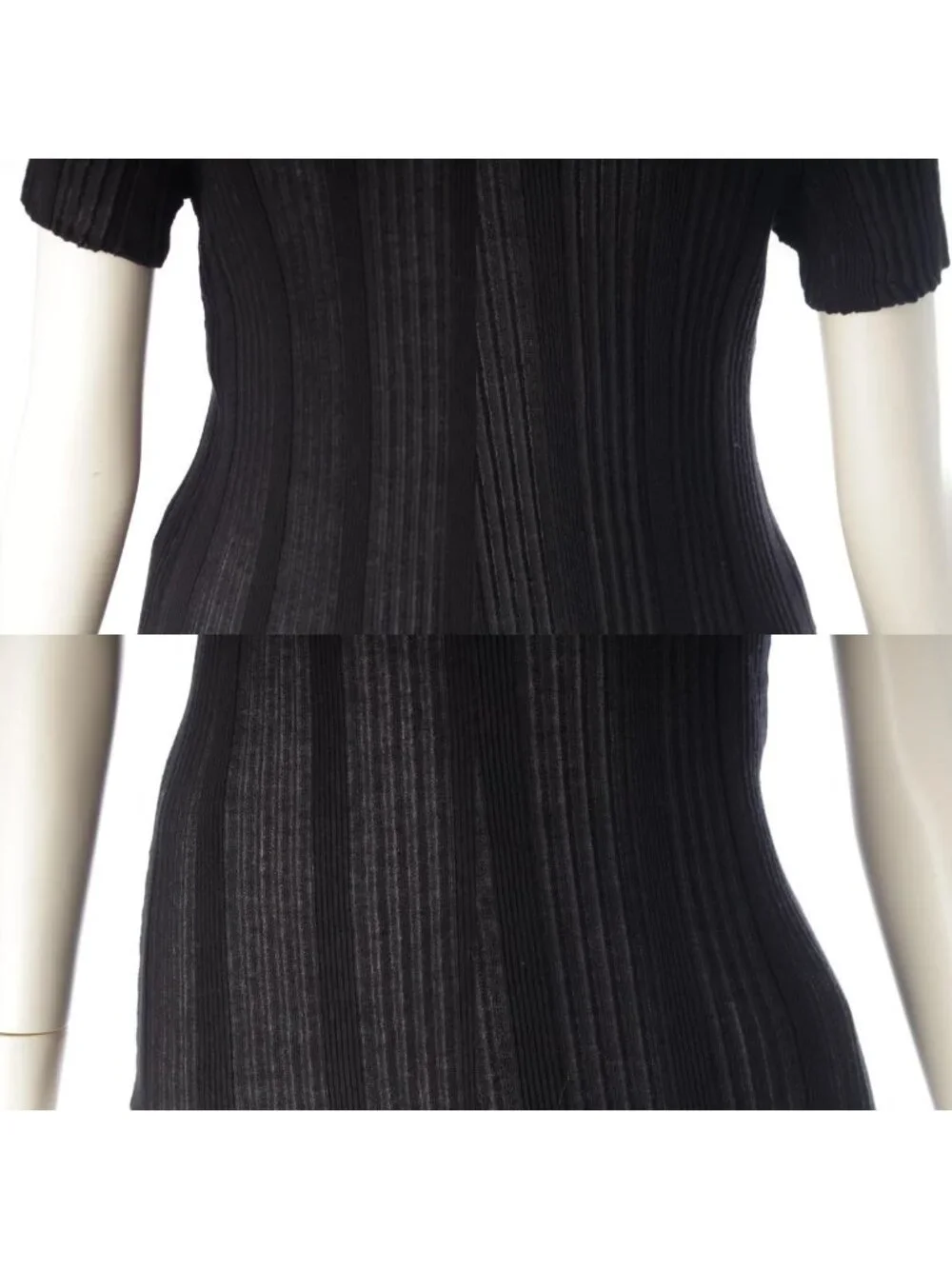 Chanel Coco Beach CC Logo Rib T-Shirt Black 42